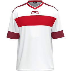 Jako Club 92 Maillot À Manches Courtes Hommes - Blanc / Rouge / Marron