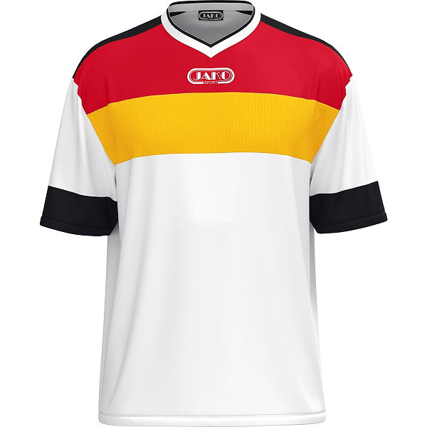 Jako Club 92 Maillot À Manches Courtes Hommes - Blanc / Jaune / Rouge / Noir