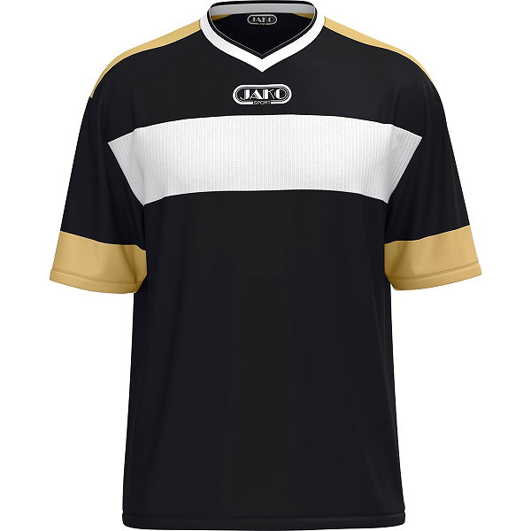 Jako Club 92 Maillot À Manches Courtes Hommes - Noir / Blanc / Or