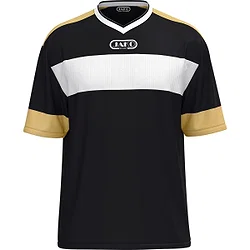 Présentation: Jako Club 92 Maillot À Manches Courtes Hommes - Noir / Blanc / Or