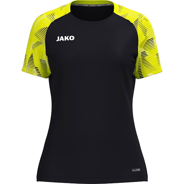 Jako Sonic T-Shirt Dames - Zwart / Fluogeel
