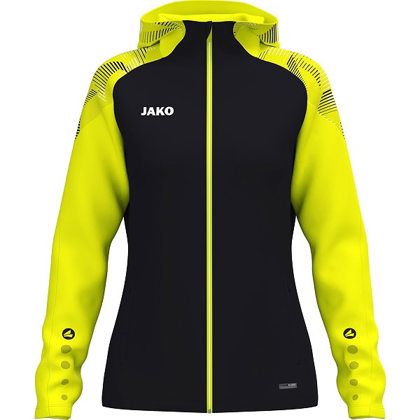 Jako Sonic Hoodie Dames - Zwart / Fluogeel