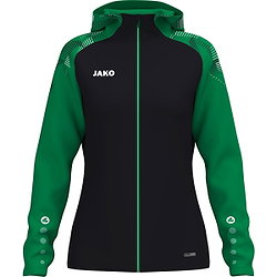 Jako Sonic Hoodie Dames - Zwart / Groen