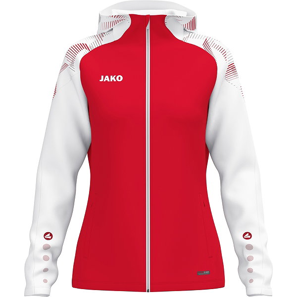 Jako Sonic Hoodie Dames - Rood / Wit