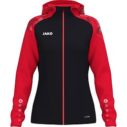 Jako Sonic Hoodie Dames - Zwart / Rood