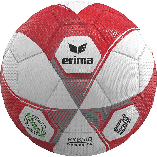 Erima Hybrid Training 2.0 (Size 5) Ballon D'entraînement - Rouge / Argent