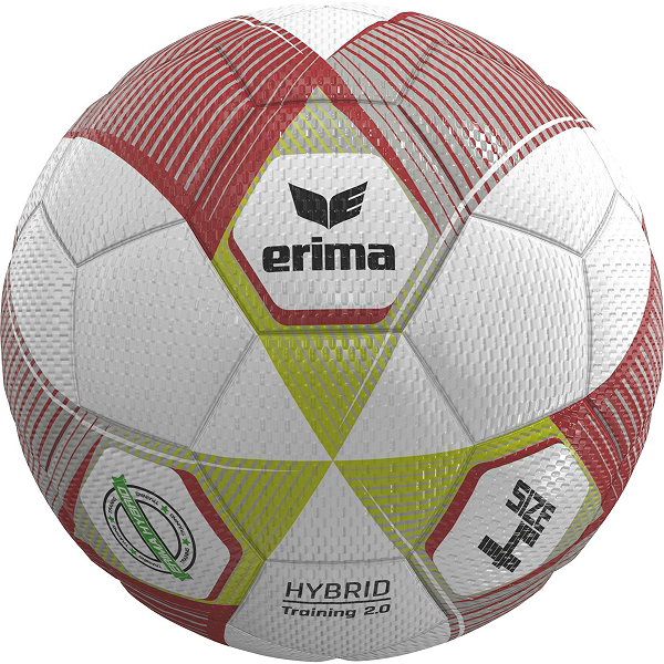Erima Hybrid Training 2.0 (Size 4) Ballon D'entraînement - Rouge / Argent / Lime