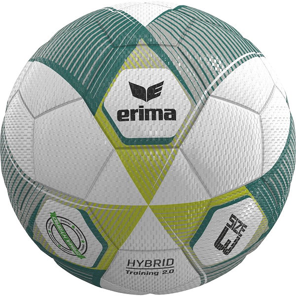 Erima Hybrid Training 2.0 (Size 3) Ballon D'entraînement - Vert / Argent / Lime