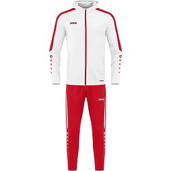 Jako Power Polyesterpak Met Kap Dames - Wit / Rood