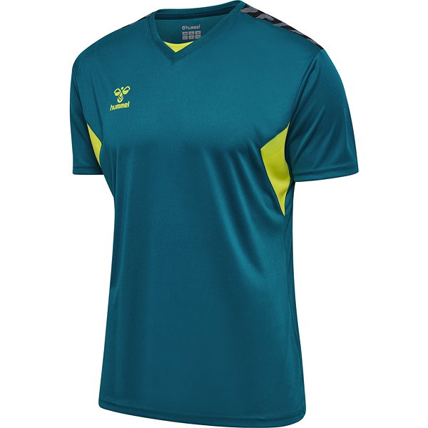 Hummel Authentic Maillot Manches Courtes Hommes - Blue Coral / Sulpur Spring