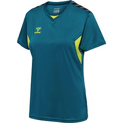 Hummel Authentic Maillot Manches Courtes Femmes - Blue Coral / Sulpur Spring