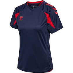 Hummel Core 2.0 Maillot Manches Courtes Femmes - Marine / Rouge