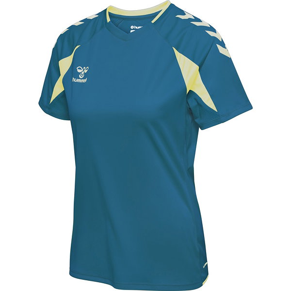 Hummel Core 2.0 Maillot Manches Courtes Femmes - Celestial / Pale Lime Yellow