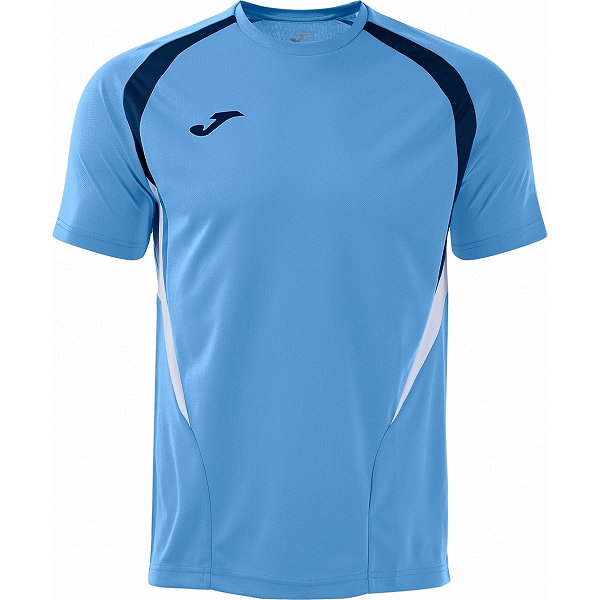 Joma Championship 20 Maillot Manches Courtes Enfants - Bleu Ciel / Marine / Blanc