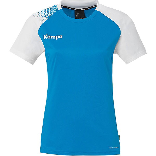 Kempa Ambition 28 Maillot Manches Courtes Femmes - Bleu Kempa / Blanc