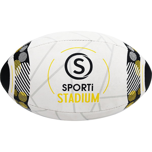 Teamswear Stadium (Size 4) Rugbyball - Weiß / Gelb