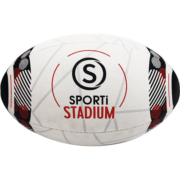 Teamswear Stadium (Size 5) Rugbyball - Weiß / Rot