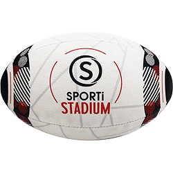 Teamswear Stadium (Size 5) Rugbyball - Weiß / Rot