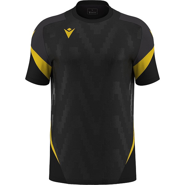 Macron Rising Totem Maillot Manches Courtes Hommes - Noir / Jaune