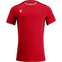 Macron Rhodium Eco Maillot Manches Courtes Hommes - Rouge / Blanc