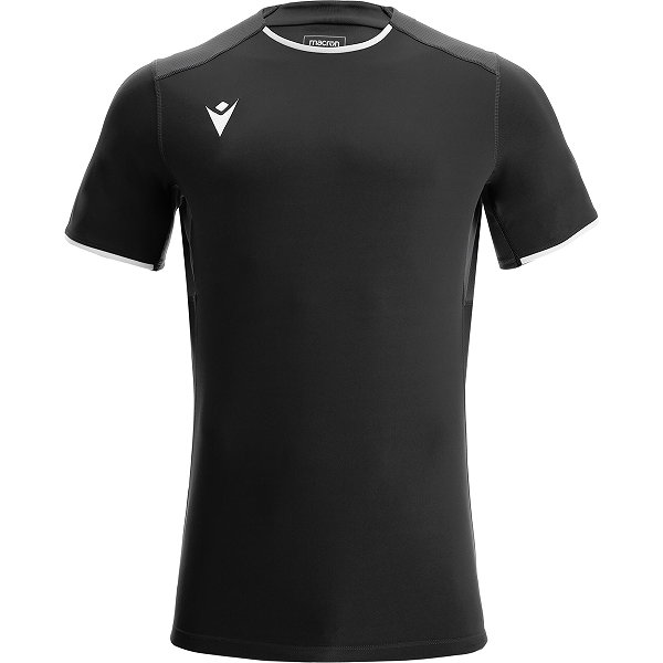 Macron Rhodium Eco Maillot Manches Courtes Hommes - Noir / Blanc