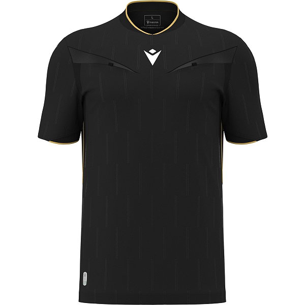 Macron Mendez Eco Scheidsrechtersshirt Korte Mouw Heren - Zwart / Goud