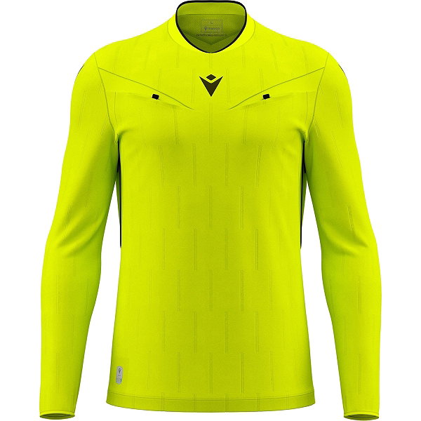 Macron Mendez Eco Maillot Arbitre Ml Hommes - Jaune Fluo / Noir