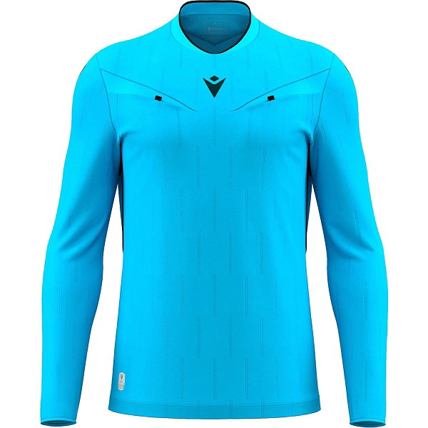 Macron Mendez Eco Maillot Arbitre Ml Hommes - Neon Sky / Noir