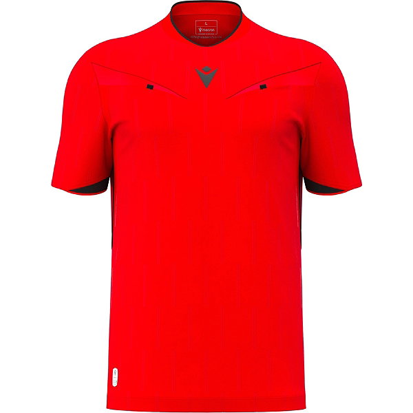 Macron Mendez Eco Maillot Arbitre Mc Hommes - Rouge Fluo / Noir