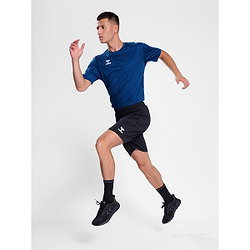 Présentation: Hummel Essential Maillot Manches Courtes Hommes - Royal / Blanc