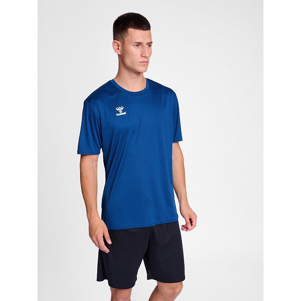Hummel Essential Maillot Manches Courtes Hommes - Royal / Blanc