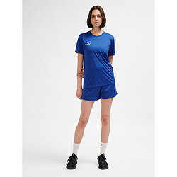 Présentation: Hummel Essential Maillot Manches Courtes Femmes - Royal / Blanc