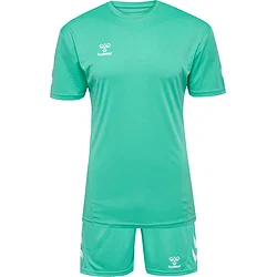 Hummel Logo Kurzarm-Fußballset Herren - Türkis