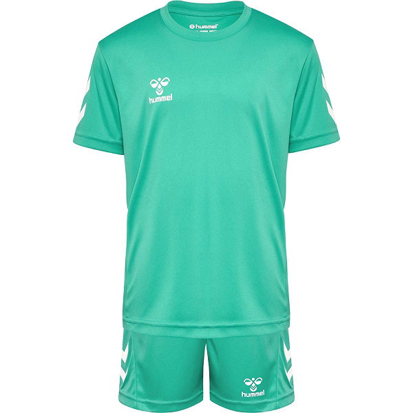 Hummel Logo Ensemble De Foot À Manches Courtes Enfants - Turquoise