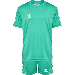 Hummel Logo Voetbalset Korte Mouw Kinderen - Turkoois