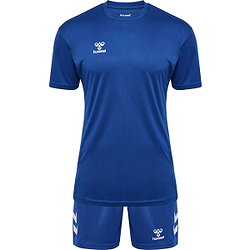 Hummel Logo Kurzarm-Fußballset Herren - Royal / Weiß