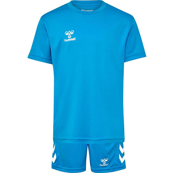 Hummel Logo Ensemble De Foot À Manches Courtes Enfants - Diva Blue