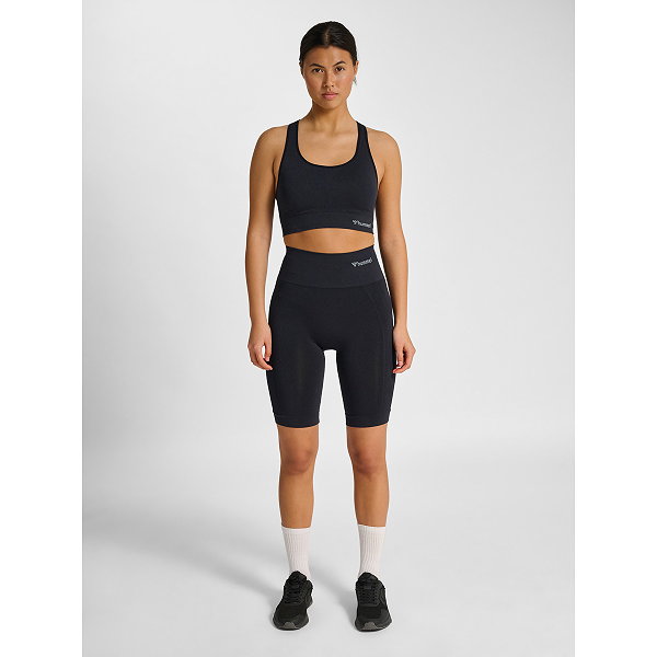 Hummel Tif Seamless Fahrradhose Trägerhose Damen - Schwarz