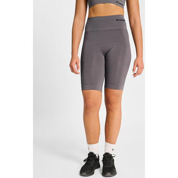 Hummel Tif Seamless Korte Fietsbroek Bibshort Dames - Donkergrijs