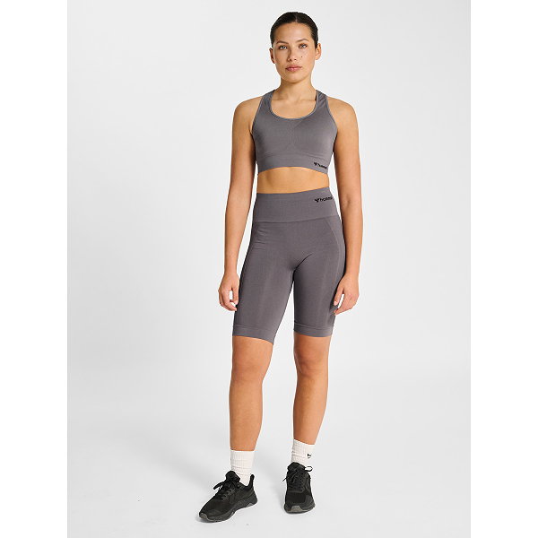 Hummel Tif Seamless Korte Fietsbroek Bibshort Dames - Donkergrijs