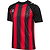 Hummel Match Striped Shirt Korte Mouw Heren - Rood / Zwart