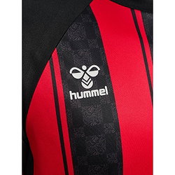 Présentation: Hummel Match Striped Maillot Manches Courtes Hommes - Rouge / Noir