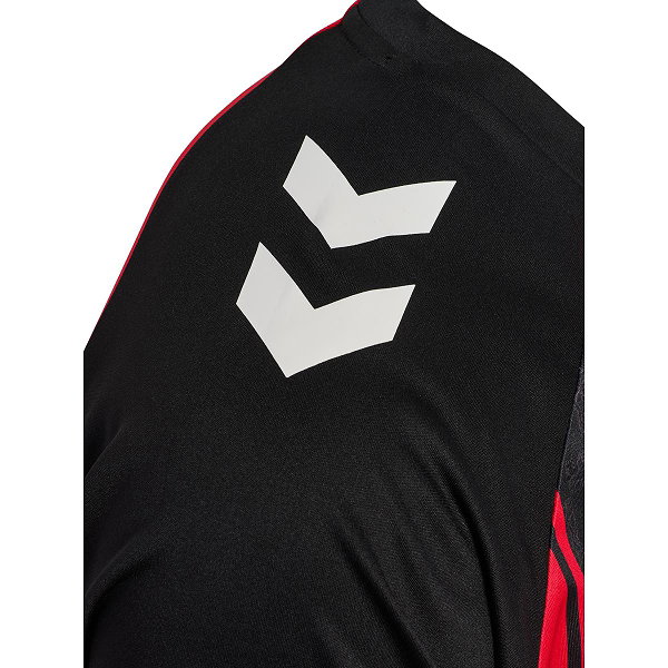 Hummel Match Striped Maillot Manches Courtes Hommes - Rouge / Noir