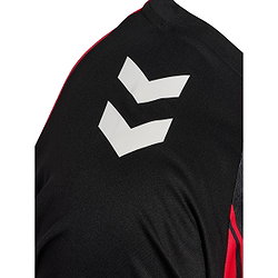 Présentation: Hummel Match Striped Maillot Manches Courtes Hommes - Rouge / Noir