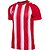 Hummel Match Striped Shirt Korte Mouw Heren - Rood / Wit
