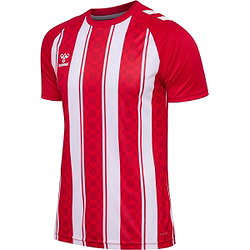 Hummel Match Striped Maillot Manches Courtes Hommes - Rouge / Blanc