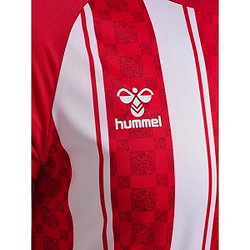 Présentation: Hummel Match Striped Maillot Manches Courtes Hommes - Rouge / Blanc