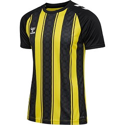 Hummel Match Striped Maillot Manches Courtes Hommes - Jaune / Noir