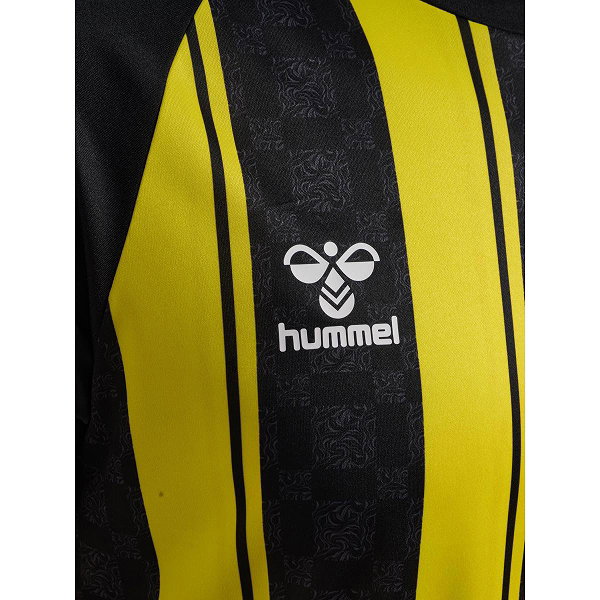 Hummel Match Striped Maillot Manches Courtes Hommes - Jaune / Noir