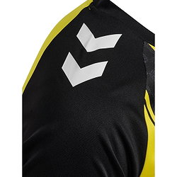 Présentation: Hummel Match Striped Maillot Manches Courtes Hommes - Jaune / Noir